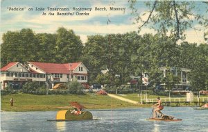 Postcard Missouri Rockaway Beach Pedalos Lake Taneycomo Ozarks 23-12982