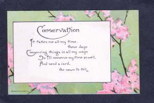 Conservation of Time as Well Poem Sandford Message Postcard Card Co