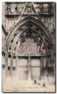 Old Postcard Basilica of St Nicolas de Port portal