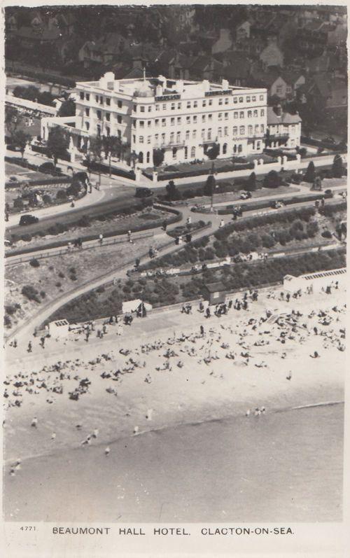 Clacton On Sea 1950s Beamont Hall Hotel From Plane RPC Ariel Postcard