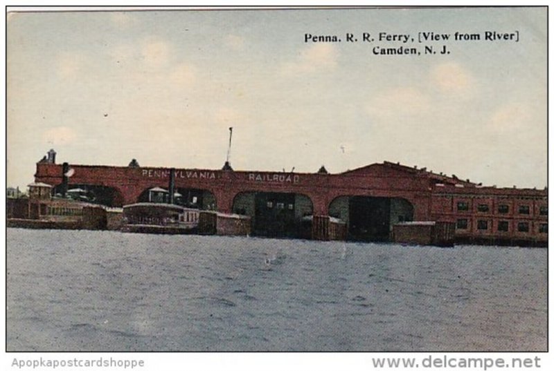 Pennsylvania Rail Road Ferry View From River Camden New Jersey