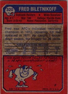 1973 Topps Football Card Fred Biletnikoff Oakland Raiders sk2577