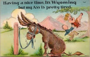 Having a Nice Time in Wyoming but My Ass is Pretty Tired Comedy Postcard PC226