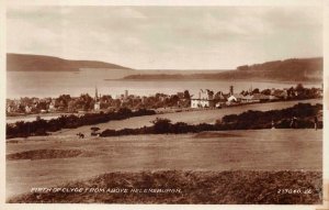 RPPC FIRTH OF CLYDE FROM ABOVE HELENSBURGH SCOTLAND UK GOLF POSTCARD (c. 1930s)