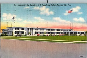 Admin. Bldg. U.S. Naval Jacksonville Fla. Florida Postcard Standard View Card