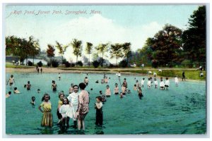 1909 Raft Pond Forest Park Springfield Massachusetts MA Antique Postcard