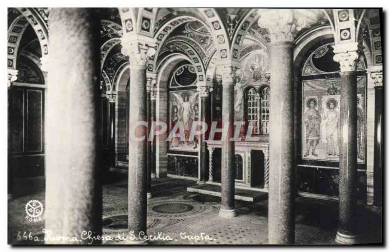 Old Postcard Roma Chiesa di S Cecilia Cripta