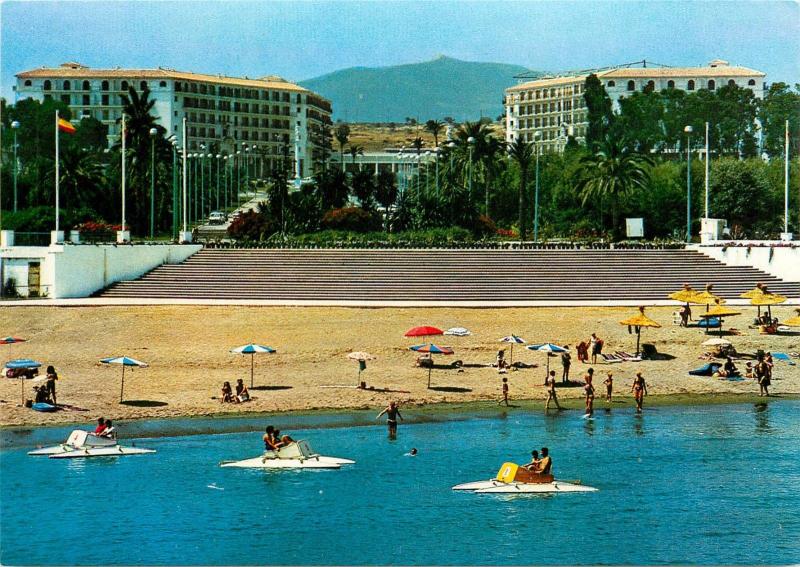 Marbella Hotel Andalucia Plaza Postcard Costa del Sol Panoramic View beach boats