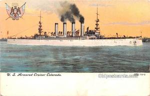 US Armored Cruiser Colorado Military Battleship Writing on back 