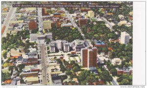 Aerial View of Business Secin & State House, Columbia, South Carolina 1930-40s