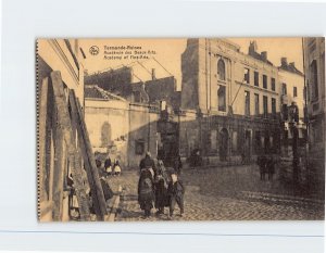 Postcard Academy of Fine Arts Termonde Ruines Dendermonde Belgium