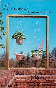 Advertising Card, Max Klein, Roseware Hanging Planter, Ferndale Michigan