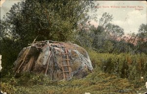 Klamath Falls Oregon Native American Wickiup c1900-20s Vintage Postcard