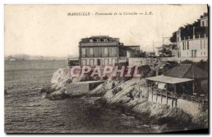 Old Postcard Marseille Corniche Promenade