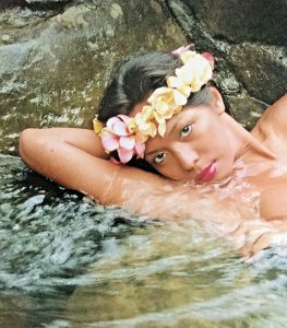 Vintage Hawaiian Nude Risque Pin Up Postcard