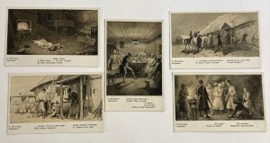 Ukraine Zhabye vil Austria-Hungary c1910 Set of Five Postcard Cossack Haidamaka