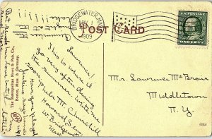C.1907 Court House, Keene, N. H. Vintage Hand Colored Postcard P124