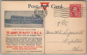 AMERICAN ARMY & NAVY YMCA CAMP CLUB ANTIQUE POSTCARD