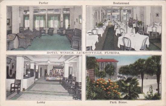 Florida Jacksonville Hotel Windle Interior Views 1927