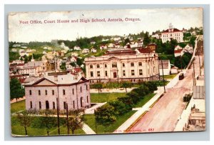 Vintage Early 1900's Postcard Astoria Oregon Buildings POSTED