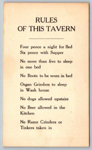 Griswold Inn - 1776 - Essex, Connecticut - Rules of the Tavern Postcard