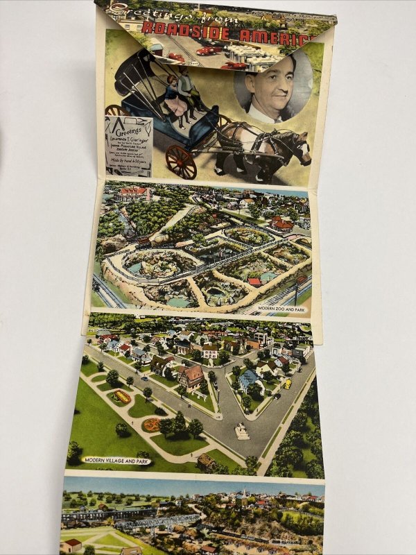 AAA Greetings from Roadside  America Recommended Attractions Postcard Folder