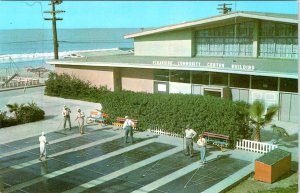 Oceanside, CA California SHUFFLEBOARD At The COMMUNITY CENTER ca1950's Postcard