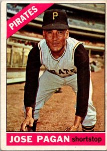 1966 Topps Baseball Card Jose Pagan Pittsburgh Pirates sk2026