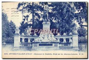 Old Postcard Army War of 1870 Sevres City d & # 39Avray Monument Gambetta Eri...