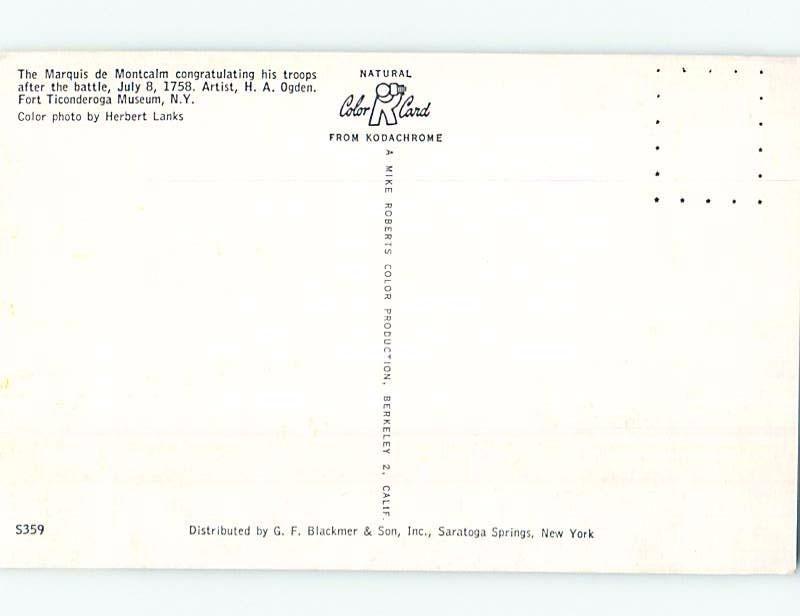 Unused Pre-1980 POSTCARD OF PAINTING AT MUSEUM For Ticonderoga NY ho9107