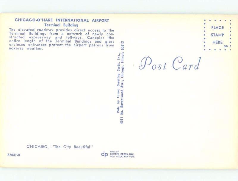Pre-1980 AIRPORT SCENE Chicago Illinois IL E3421