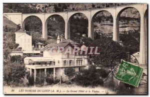 Gorges du Loup Old Postcard the great hotel and the viaduct