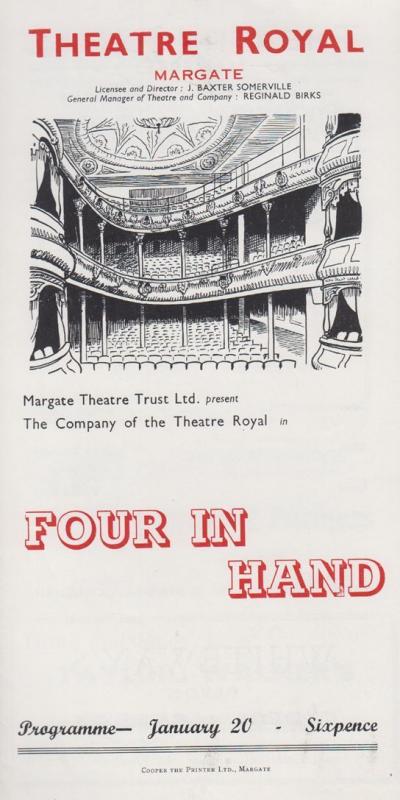 Four In Hand Michael Brett Rare Theatre Royal Margate Kent Programme