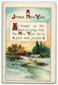 1914 New Year Winter Scene House Baltimore Maryland MD Tuck's Posted Postcard