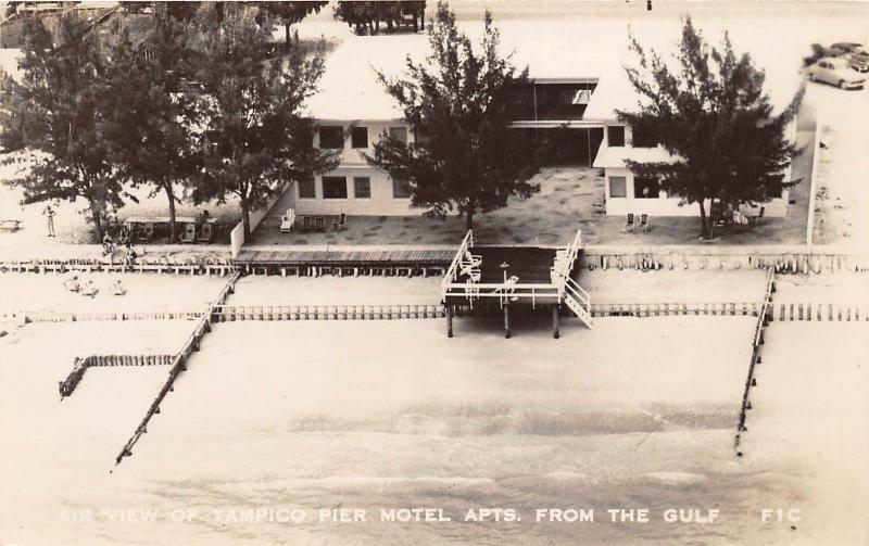 E18/ St Petersburg Florida Fl Real Photo RPPC Postcard Tampico Pier Apartments1