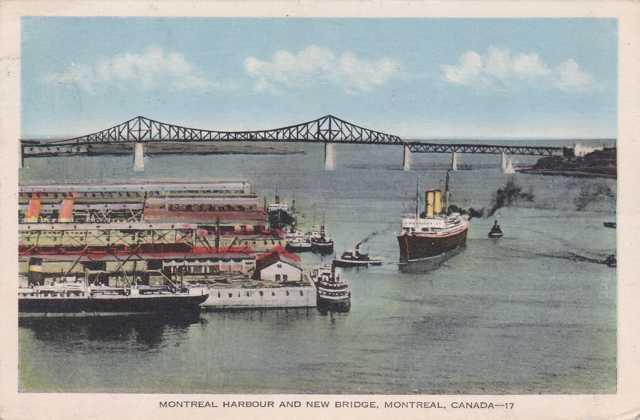 Harbour and New Bridge - Montreal QC, Quebec, Canada - pm 1939