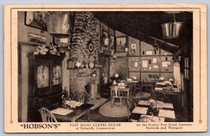 K44/ Norwalk Connecticut Postcard c20s Interior Post Road Coffee House 205