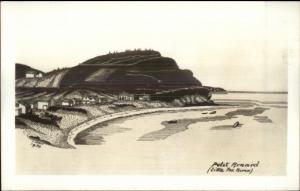 Gaspe Quebec Artist J. Daw Rendition Real Photo Postcard PETIT RENARD