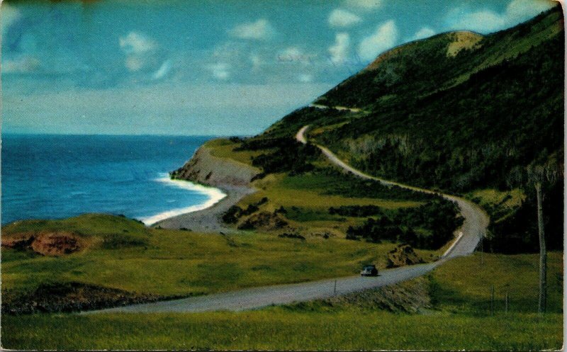 Nova Scotias Cabot Trail Highway Cap Breton Island VTG Postcard UNP Unused 