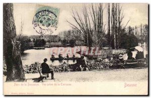 Old Postcard Beaune Park Bouzaise View from the terrace