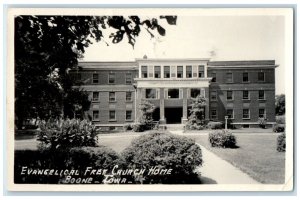 Boone IA RPPC Photo Postcard Evangelical Free Church Home 1960 Posted Vintage