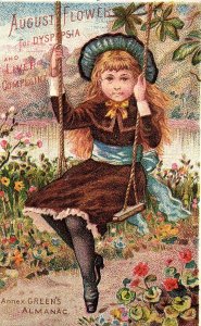 1883 NESHAMING PA JW WILGUS CALENDAR BOSCHEE'S GERMAN SYRUP TRADE CARD P1220