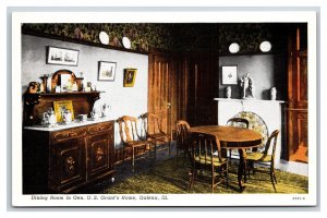 US Grant Postwar Residence Dining Room Galena Illinois IL UNP Linen Postcard O20