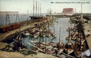 Docks And Mosquito Fleet - Galveston, Texas