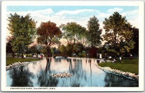 Vanderveer Park Davenport Iowa IA Recreational Area Trees Grounds Postcard