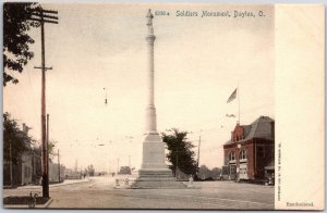 Dayton Ohio OH, Soldiers Monument, Statue, Highway, Roadway, Vintage Postcard