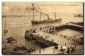 Old Postcard Le Havre The cove pilot and breakwater boat