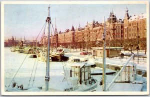 Strandvagen Stockholm sedd Fran Djurgarden Foto Goran Lundkvist Sweden Postcard