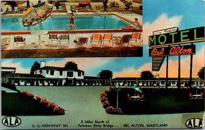 Multi View of Motel Bel Alton, Hwy 301 Bel Alton MD Vintage Postcard Q75