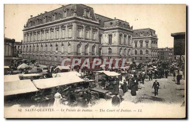 Old Postcard Saint Quentin Le Marche Courthouse